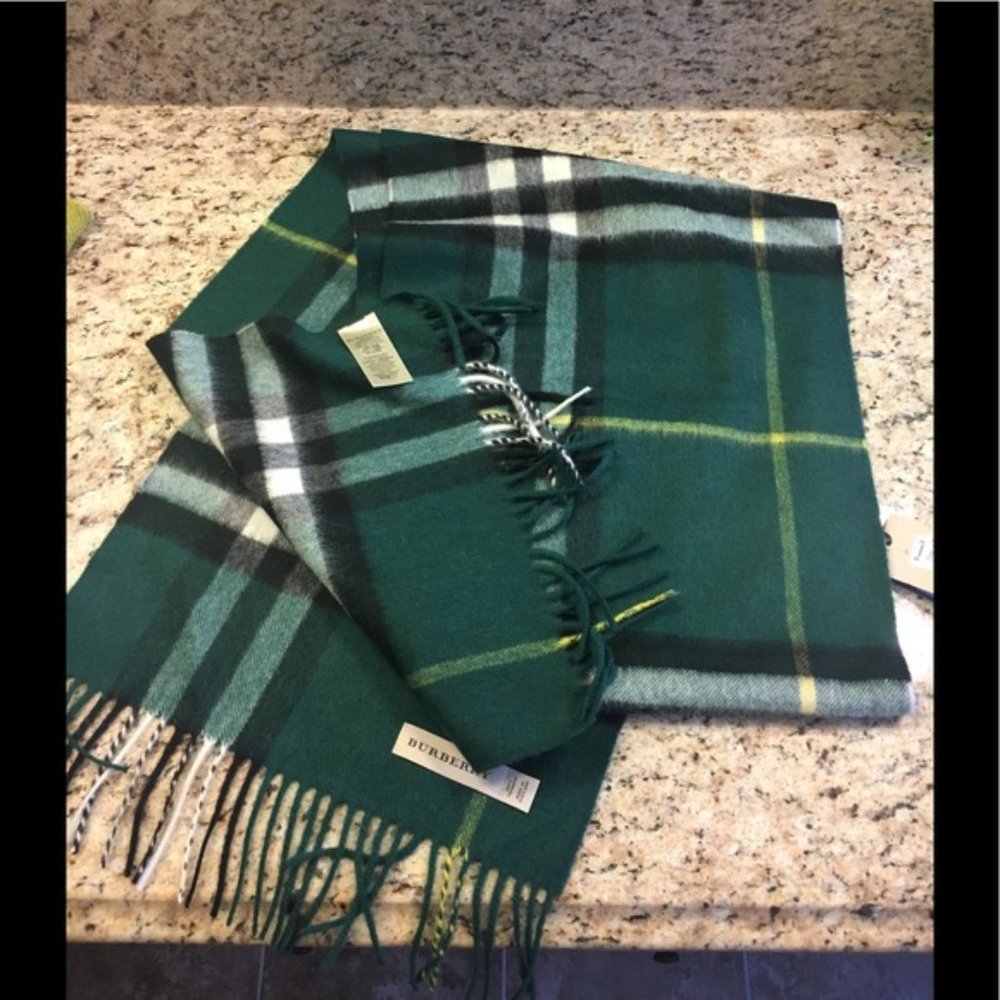Rare Green Burberry Scarf - Picture 2 of 3